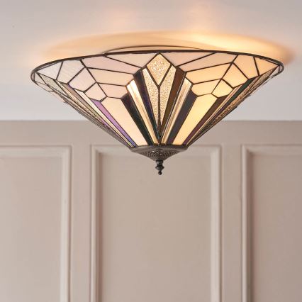 Endon 63935 - Tiffany ASTORIA griestu lampa, 2x E27/60W/230V, Ø 48 cm