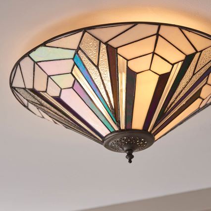 Endon 63935 - Tiffany ASTORIA griestu lampa, 2x E27/60W/230V, Ø 48 cm