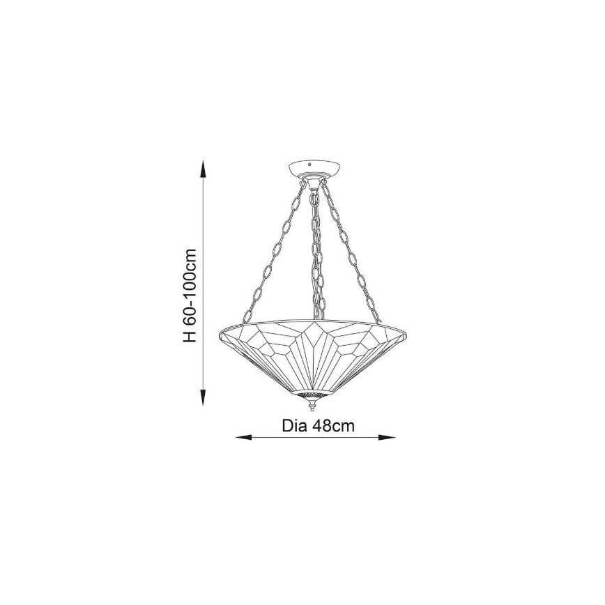 Endon 63936 - Lustra ar ķēdi ASTORIA 3xE27/60W/230V d. 48 cm