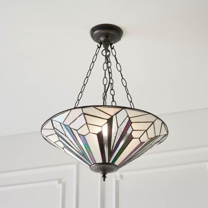 Endon 63936 - Lustra ar ķēdi Tiffany ASTORIA 3xE27/60W/230V, Ø 48 cm