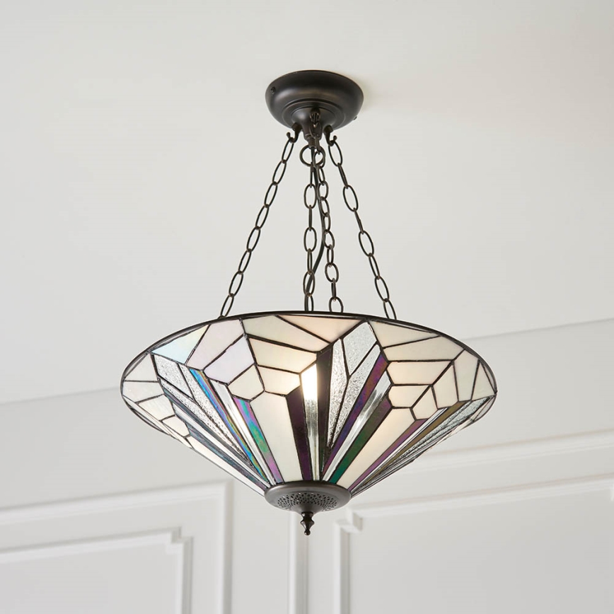 Endon 63936 - Lustra ar ķēdi Tiffany ASTORIA 3xE27/60W/230V, Ø 48 cm