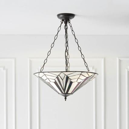 Endon 63936 - Lustra ar ķēdi Tiffany ASTORIA 3xE27/60W/230V, Ø 48 cm