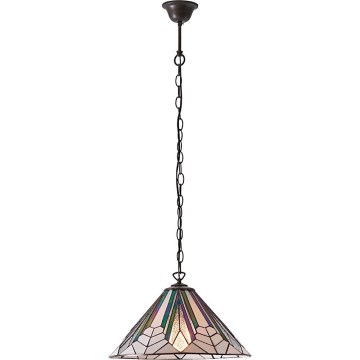 Endon 63937 - Pakaramā lustra ar ķēdi Tiffany ASTORIA 1xE27/60W/230V Ø 40 cm