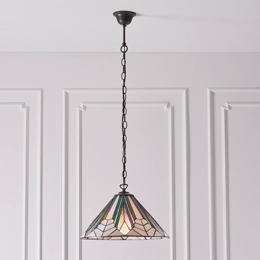 Endon 63937 - Pakaramā lustra ar ķēdi Tiffany ASTORIA 1xE27/60W/230V Ø 40 cm