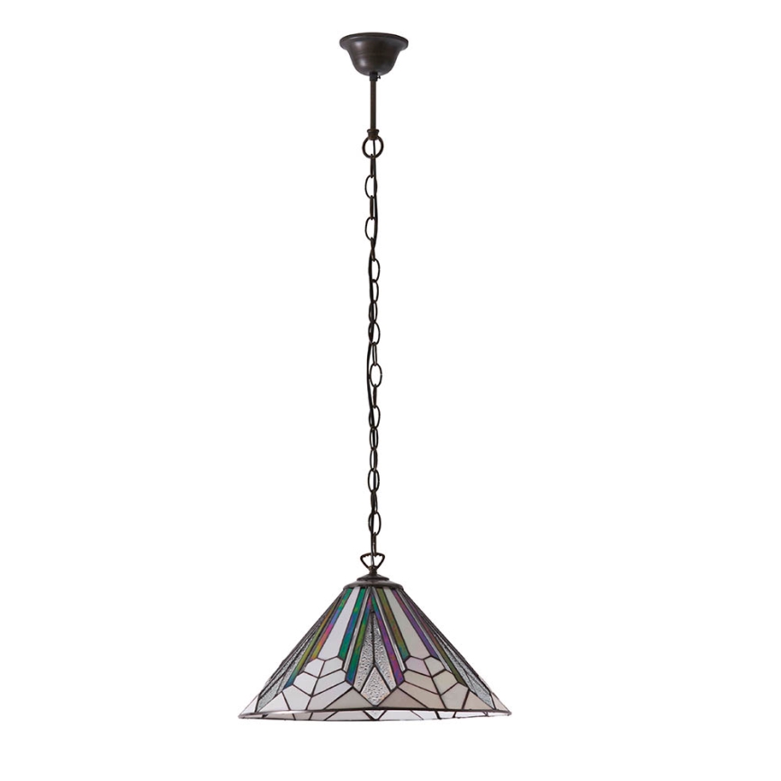 Endon 63937 - Pakaramā lustra ar ķēdi Tiffany ASTORIA 1xE27/60W/230V Ø 40 cm
