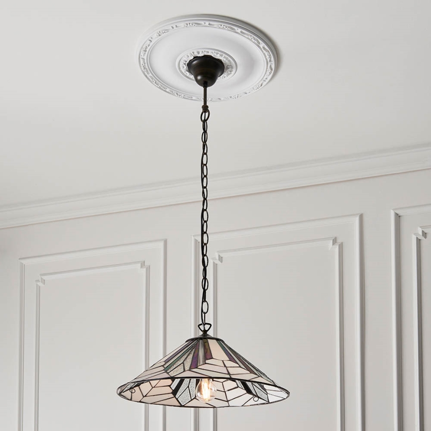 Endon 63938 - Pakaramā lustra uz ķēdes Tiffany ASTORIA 1xE27/60W/230V Ø 48 cm