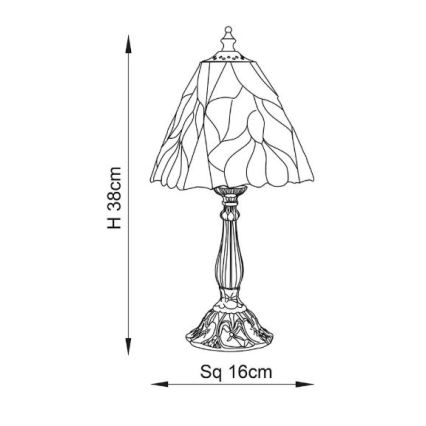 Endon 63963 - Tiffany BOTANICA galda lampa 1xE14/40W/230V Ø 16 cm