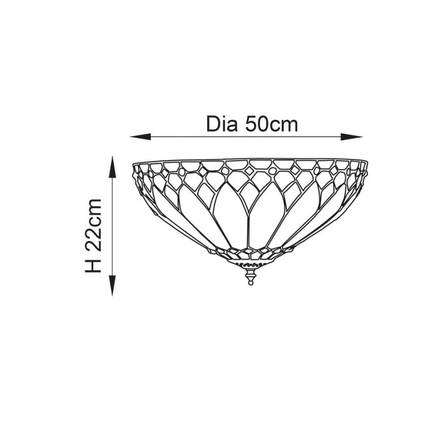 Endon 63973 - Griestu lampa BROOKLYN 2xE14/60W/230V d. 50 cm