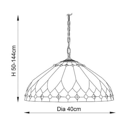 Endon 63977 - Lustra ar ķēdi BROOKLYN 1xE27/60W/230V d. 40 cm