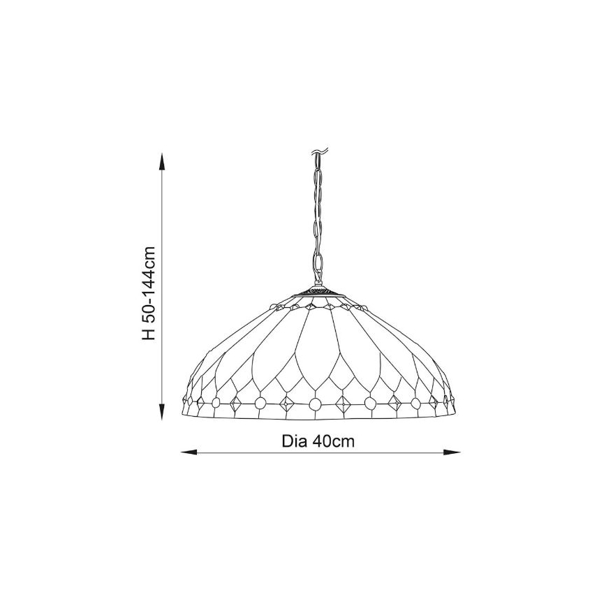 Endon 63977 - Lustra ar ķēdi BROOKLYN 1xE27/60W/230V d. 40 cm