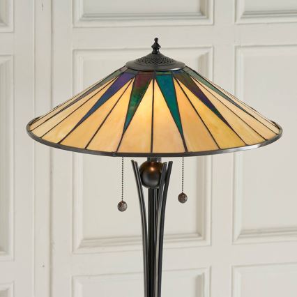 Endon 64041 - Grīdas lampa Tiffany DARK STAR 2xE27/60W/230V Ø 49 cm