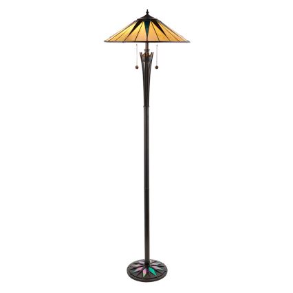 Endon 64041 - Grīdas lampa Tiffany DARK STAR 2xE27/60W/230V Ø 49 cm