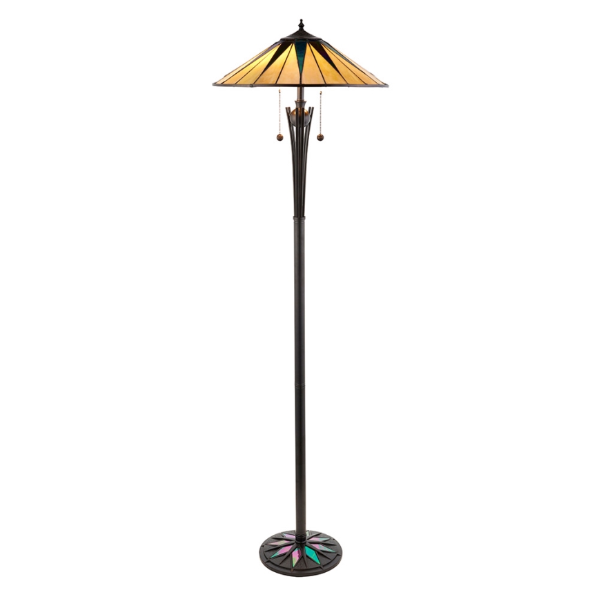 Endon 64041 - Grīdas lampa Tiffany DARK STAR 2xE27/60W/230V Ø 49 cm