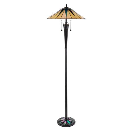 Endon 64041 - Grīdas lampa Tiffany DARK STAR 2xE27/60W/230V Ø 49 cm