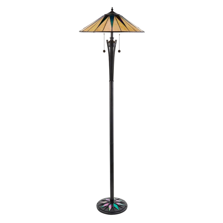 Endon 64041 - Grīdas lampa Tiffany DARK STAR 2xE27/60W/230V Ø 49 cm