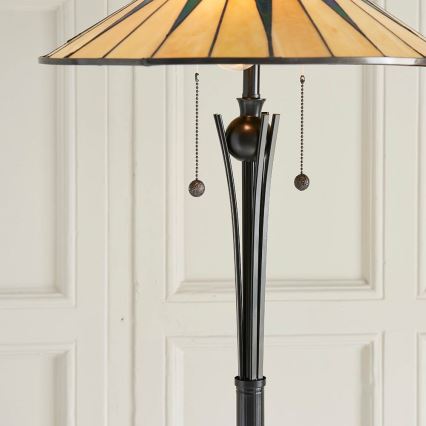 Endon 64041 - Grīdas lampa Tiffany DARK STAR 2xE27/60W/230V Ø 49 cm