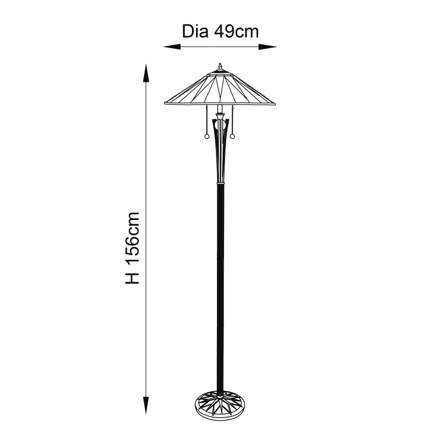 Endon 64041 - Grīdas lampa Tiffany DARK STAR 2xE27/60W/230V Ø 49 cm