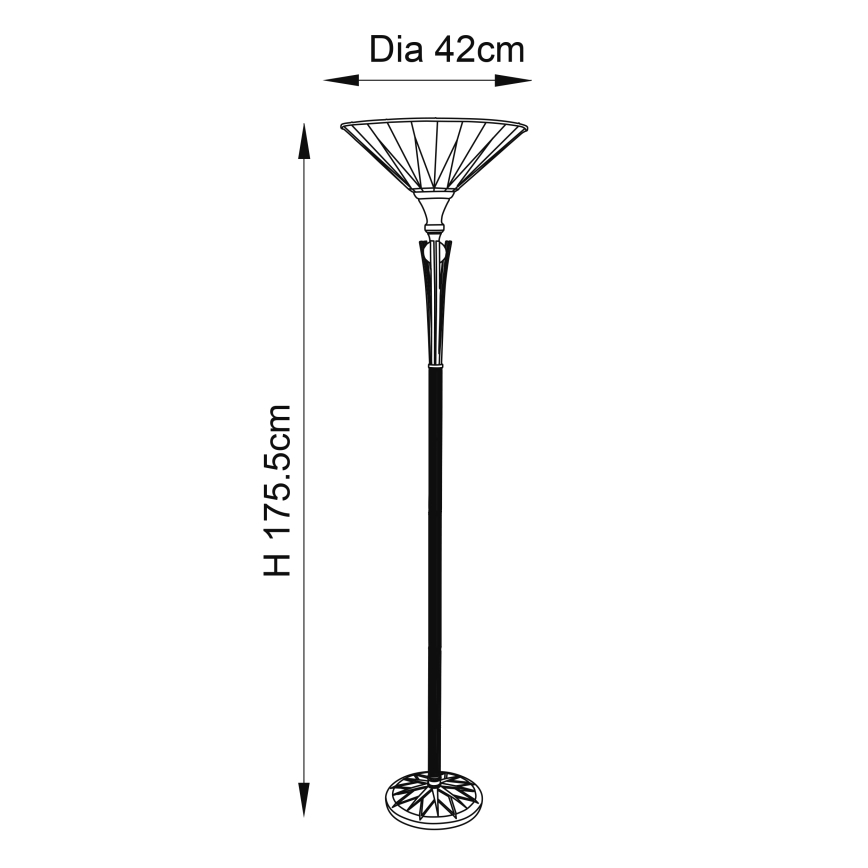 Endon 64042 - Grīdas stāvlampa DARK STAR 1xE27/60W/230V d. 42 cm