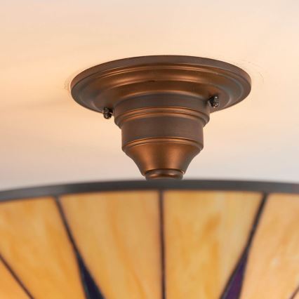 Endon 64043 - virsmas piestiprināma griestu lampa Tiffany DARK STAR 3xE27/60W/230V, Ø 49 cm