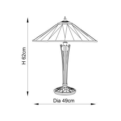 Endon 64045 - Galda lampa DARK STAR 2xE27/60W/230V d. 49 cm