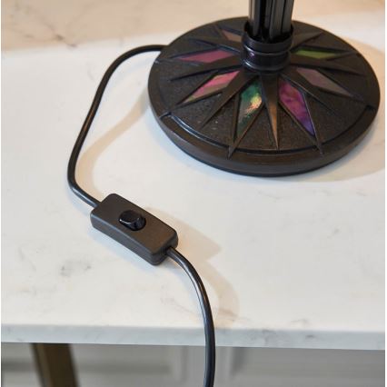 Endon 64045 - Galda lampa Tiffany DARK STAR 2xE27/60W/230V Ø 49 cm