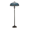 Endon 64069 - Grīdas lampa Tiffany DRAGONFLY 2xE27/60W/230V Ø 50 cm
