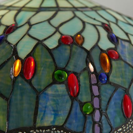 Endon 64069 - Grīdas lampa Tiffany DRAGONFLY 2xE27/60W/230V Ø 50 cm