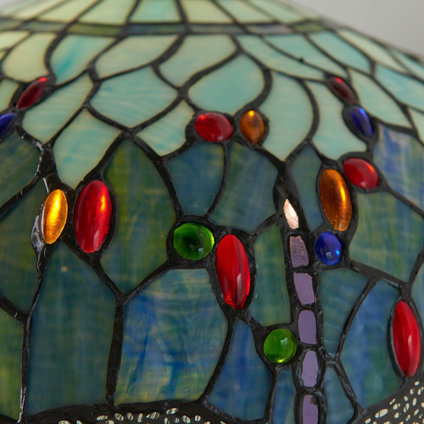 Endon 64069 - Grīdas lampa Tiffany DRAGONFLY 2xE27/60W/230V Ø 50 cm