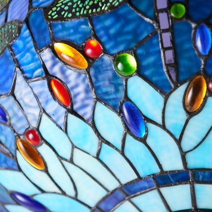 Endon 64075 - Pakaramā lustra ar ķēdi Tiffany DRAGONFLY 3xE27/60W/230V Ø 41 cm