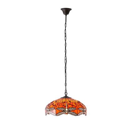 Endon 64081 - Pakaramā lustra ar ķēdi Tiffany DRAGONFLY, 3xE27/60W/230V, Ø 41 cm