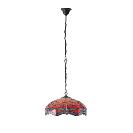 Endon 64081 - Pakaramā lustra ar ķēdi Tiffany DRAGONFLY, 3xE27/60W/230V, Ø 41 cm