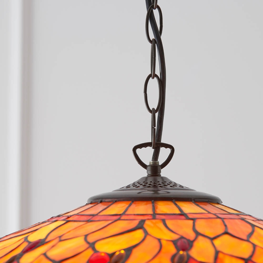 Endon 64082 - Lustra ar ķēdi Tiffany DRAGONFLY 3xE27/60W/230V Ø 50 cm
