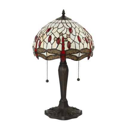 Endon 64086 - Galda lampa Tiffany DRAGONFLY 2xE27/60W/230V Ø 30 cm