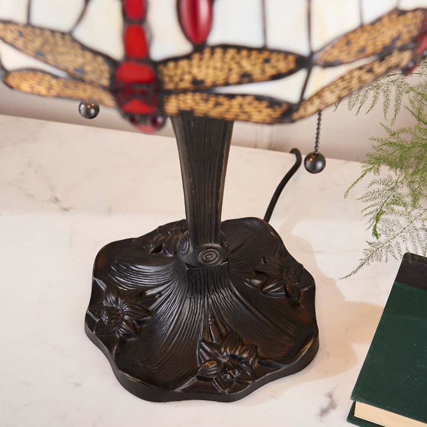 Endon 64086 - Galda lampa Tiffany DRAGONFLY 2xE27/60W/230V Ø 30 cm