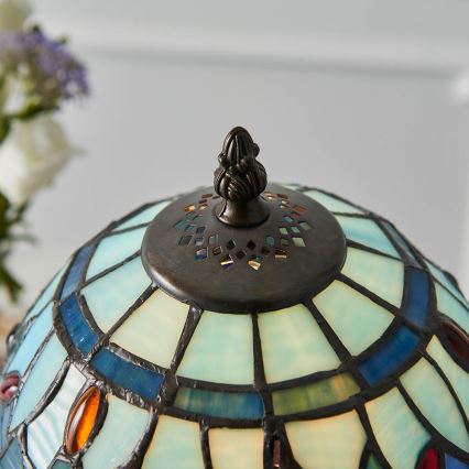 Endon 64088 - Galda lampa Tiffany DRAGONFLY 1xE14/40W/230V Ø 20 cm