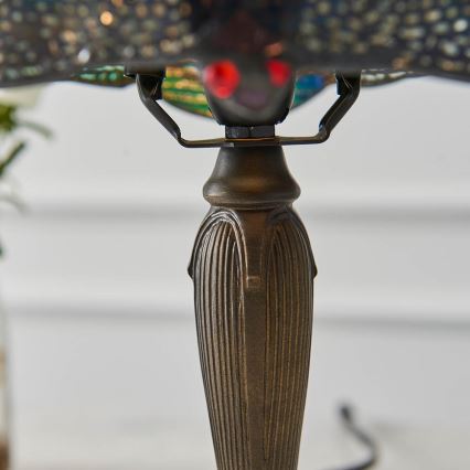 Endon 64088 - Galda lampa Tiffany DRAGONFLY 1xE14/40W/230V Ø 20 cm