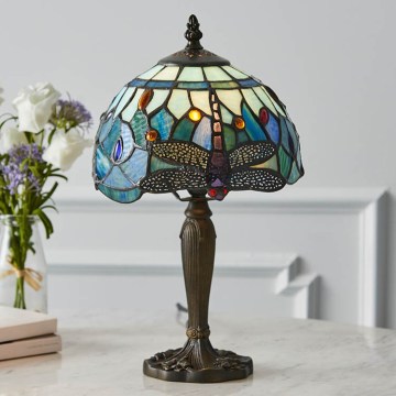 Endon 64088 - Galda lampa Tiffany DRAGONFLY 1xE14/7W/230V Ø 20 cm