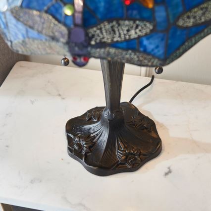 Endon 64089 - Galda lampa Tiffany DRAGONFLY 2xE27/60W/230V Ø 41 cm