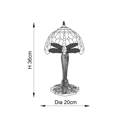 Endon 64091 - Galda lampa SPĀRE 1xE14/40W/230V d. 20 cm