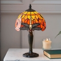 Endon 64091 - Galda lampa Tiffany DRAGONFLY 1xE14/7W/230V Ø 20 cm