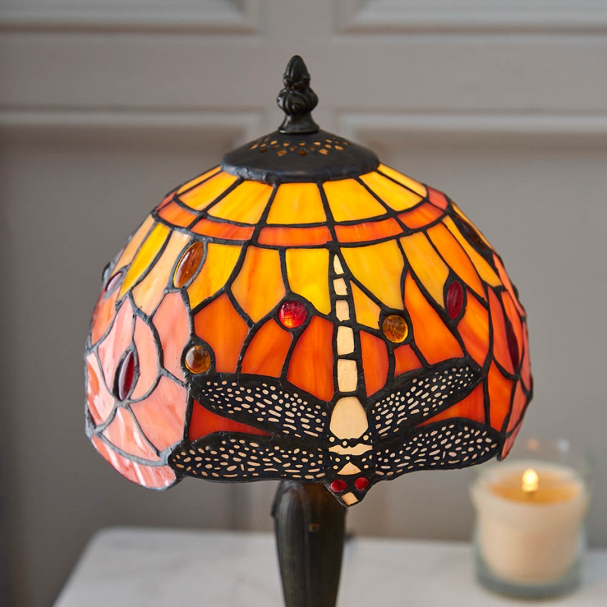 Endon 64091 - Galda lampa Tiffany DRAGONFLY 1xE14/7W/230V Ø 20 cm