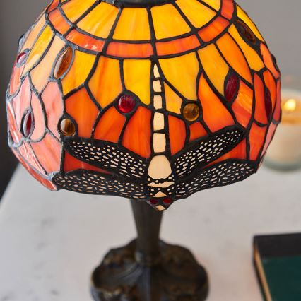 Endon 64091 - Galda lampa Tiffany DRAGONFLY 1xE14/7W/230V Ø 20 cm