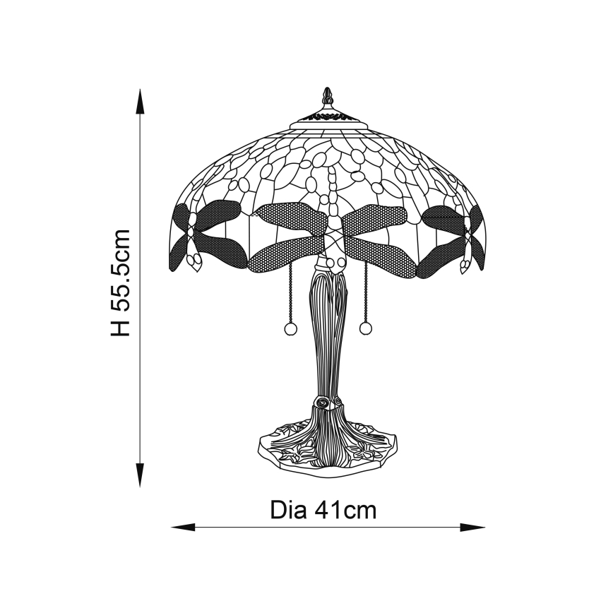 Endon 64093 - Galda lampa DRAGONFLY, 2x E27, 60 W, 230 V, Ø 41 cm