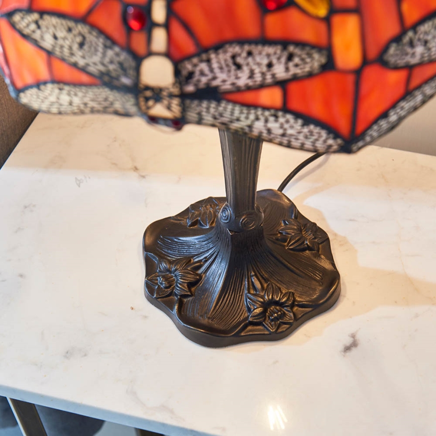 Endon 64093 - Galda lampa Tiffany DRAGONFLY 2xE27/60W/230V Ø 41 cm