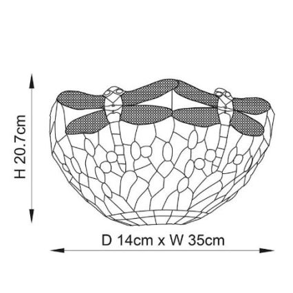 Endon 64102 - Tiffany DRAGONFLY sienas gaismeklis 1xE14/40W/230V