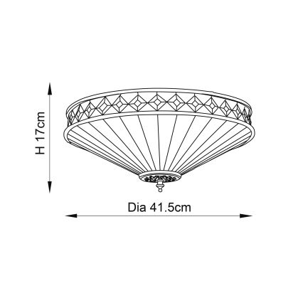 Endon 64145 - Griestu gaismeklis Tiffany FARGO 2xE27/60W/230V Ø 41,5 cm
