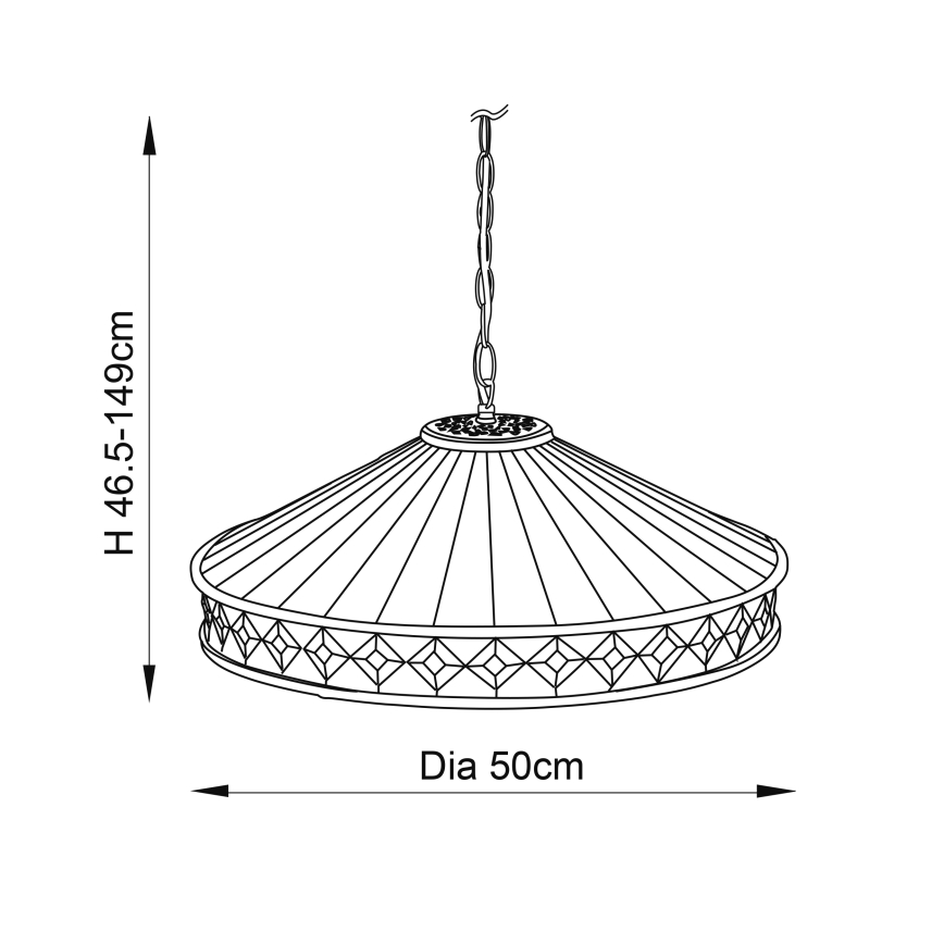 Endon 64147 - Lustra ar ķēdi FARGO 1xE27/60W/230V d. 50 cm