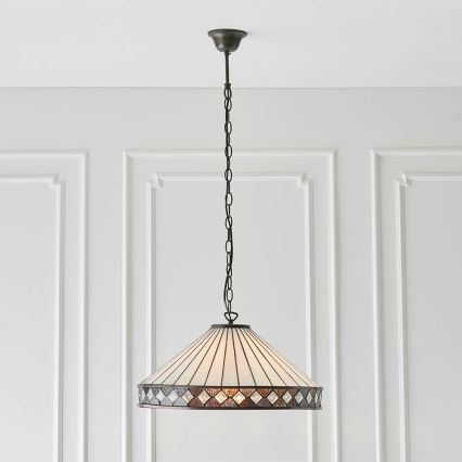 Endon 64147 - Lustra uz ķēdes Tiffany FARGO 1xE27/60W/230V pr. 50 cm