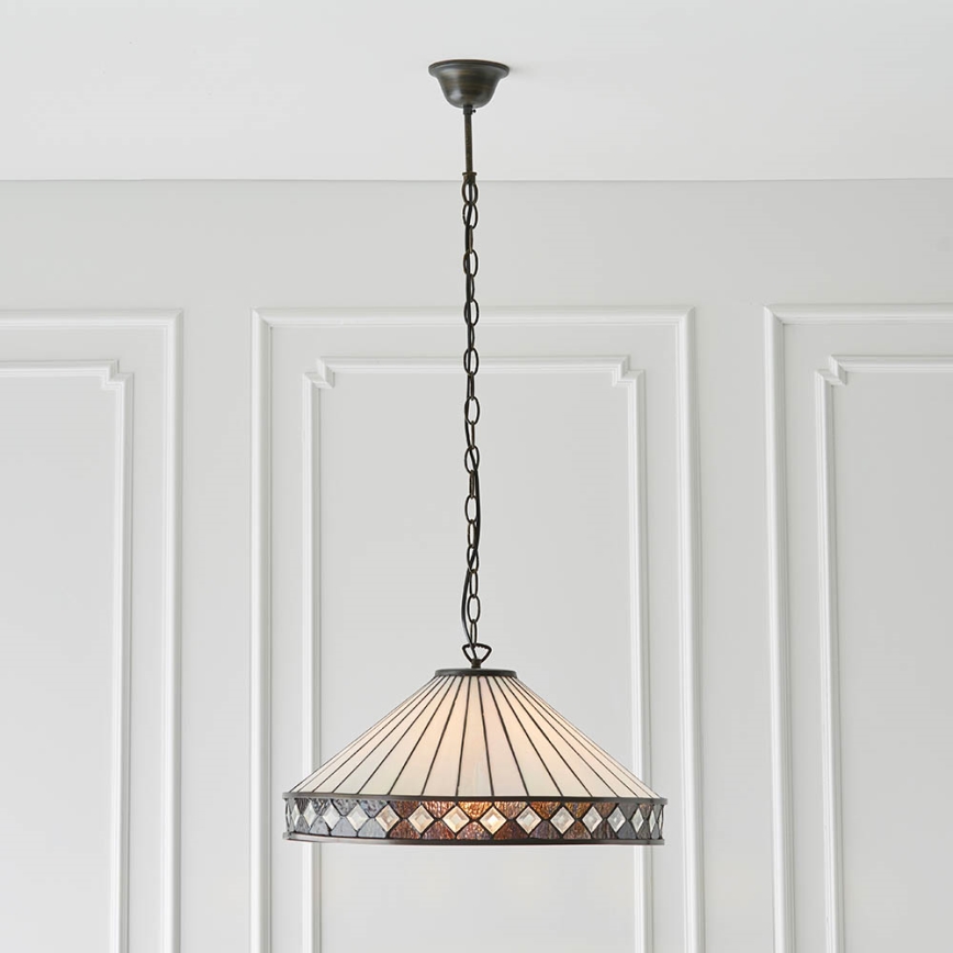 Endon 64147 - Lustra uz ķēdes Tiffany FARGO 1xE27/60W/230V pr. 50 cm