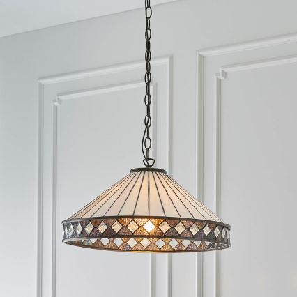 Endon 64147 - Lustra uz ķēdes Tiffany FARGO 1xE27/60W/230V pr. 50 cm